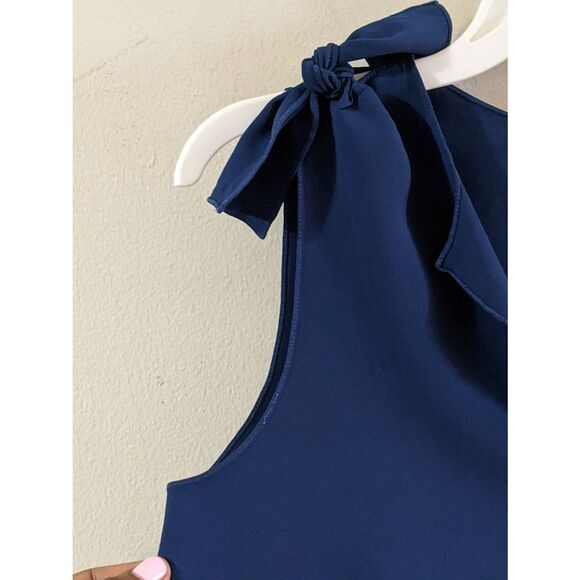 Chloé V-Neck Tie Strap Blouse Women’s Size Small Blue Designer Sleeveless Top - Picture 12 of 13
